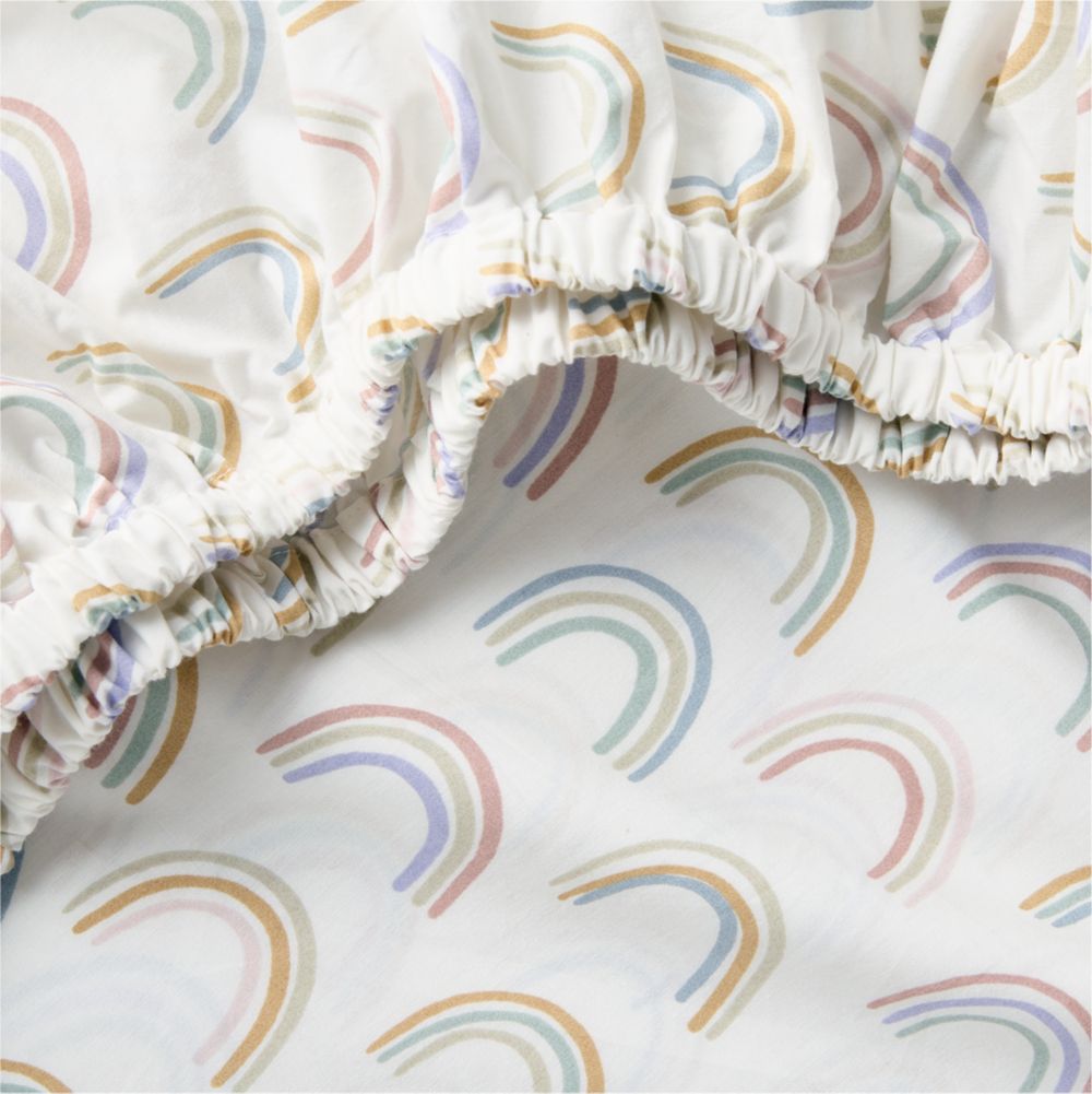 Gemma Rainbow 100% Organic Cotton Baby Crib Fitted Sheet