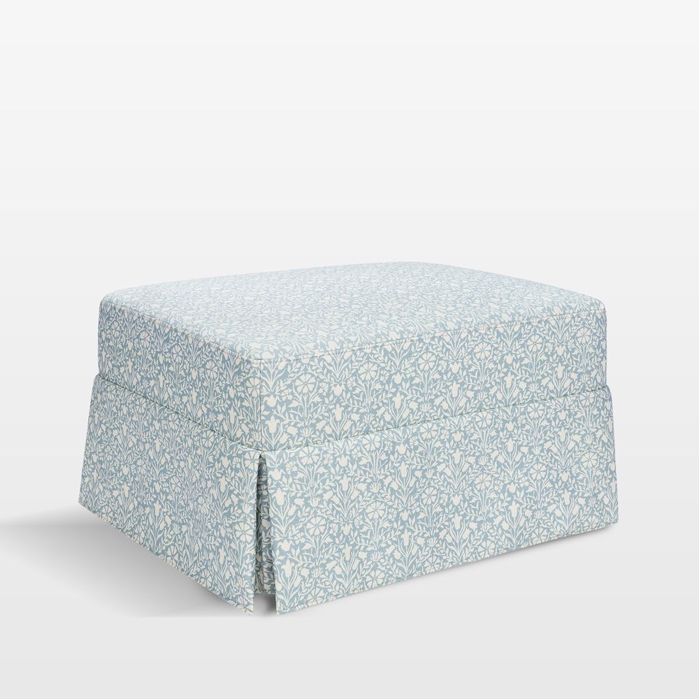Morris & Co x Namesake Crawford Powder Blue Floral Nursery Ottoman