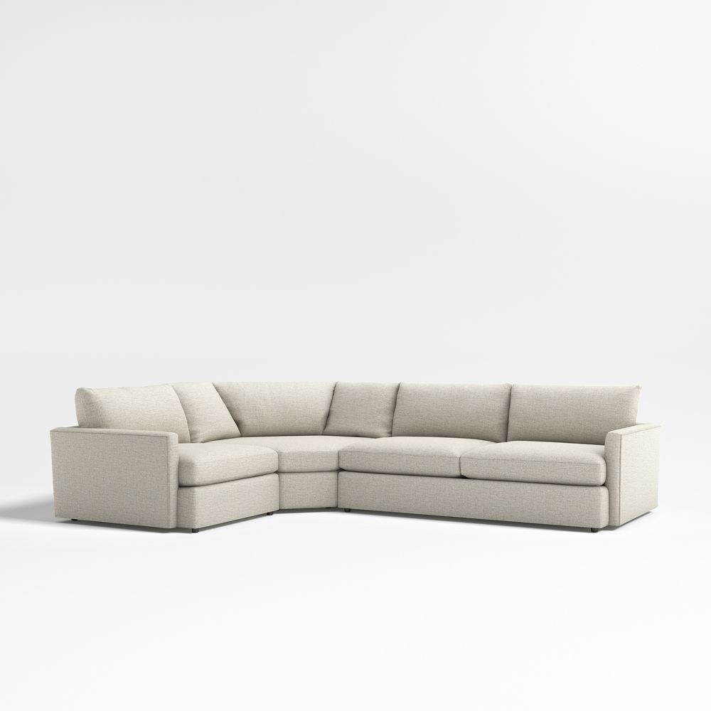 Lounge Deep 3-Piece L-Shaped Wedge Sectional Sofa
