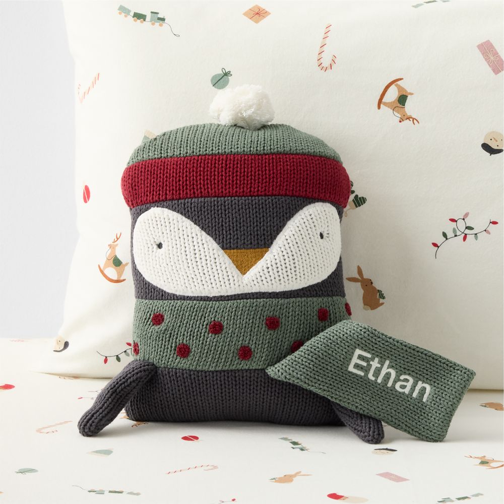 Holiday Penguin Kids Throw Pillow
