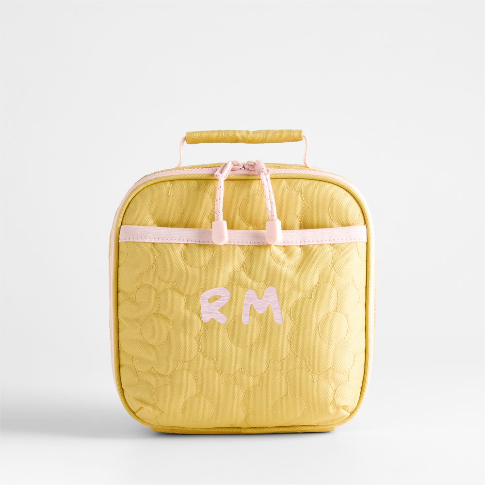Quilted Yellow Flower Standard Soft Insulated Kids Lunch Box