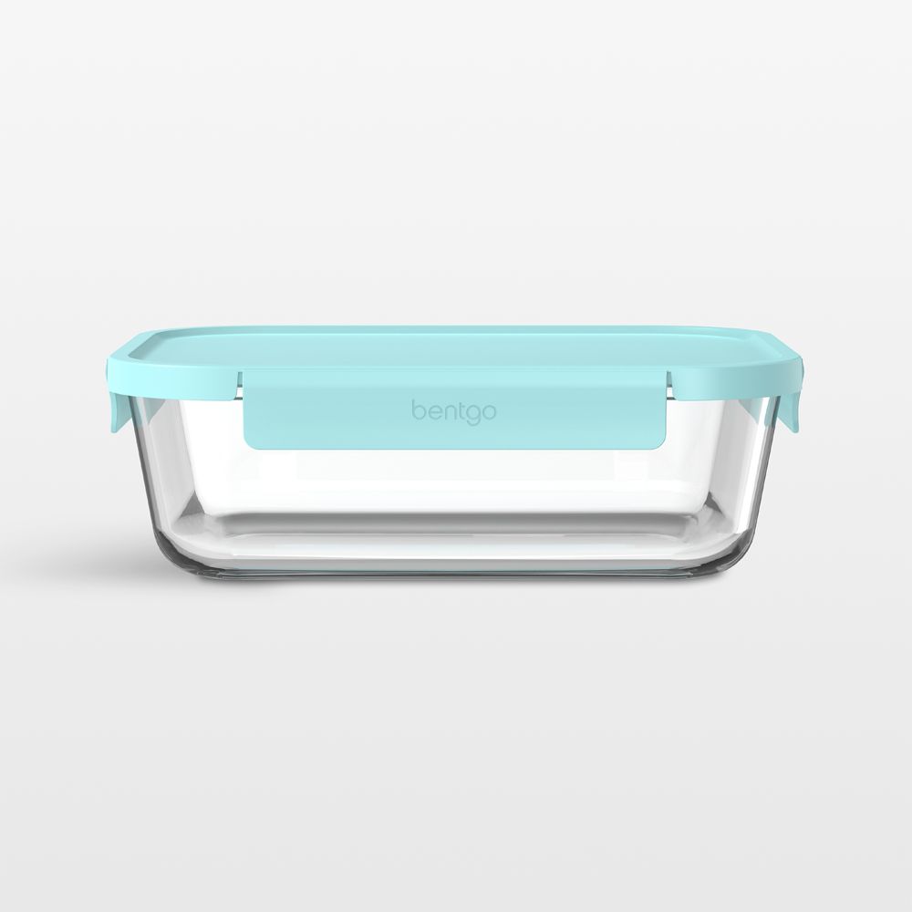 Bentgo Soft Aqua 94.7-oz Leak-Proof Square Glass Food Storage Container with Plastic Lid