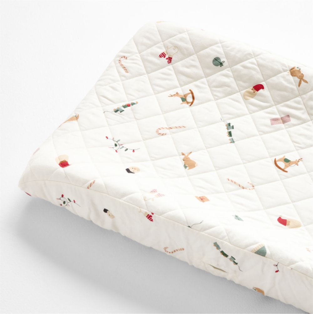 Supercozy Merry Moments Christmas Organic Flannel Baby Changing Pad Cover