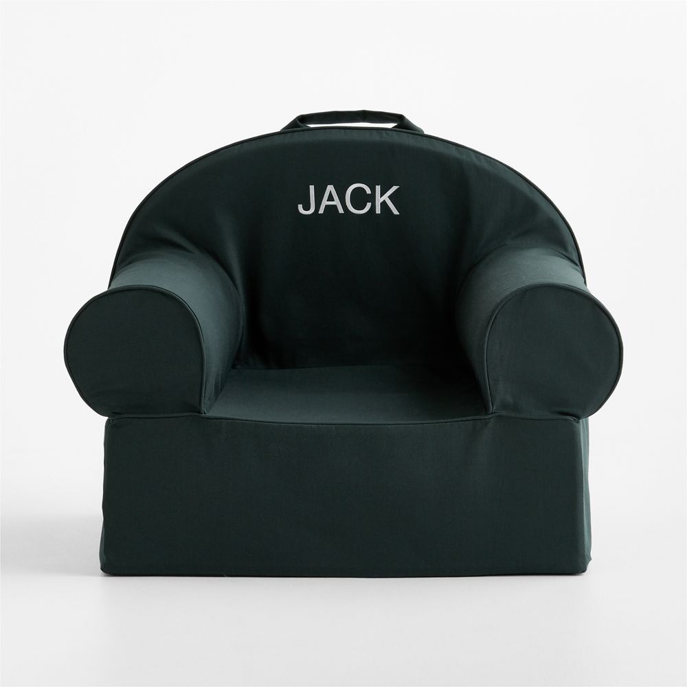 Large Spruce Green Organic Cotton Kids Lounge Nod Chair