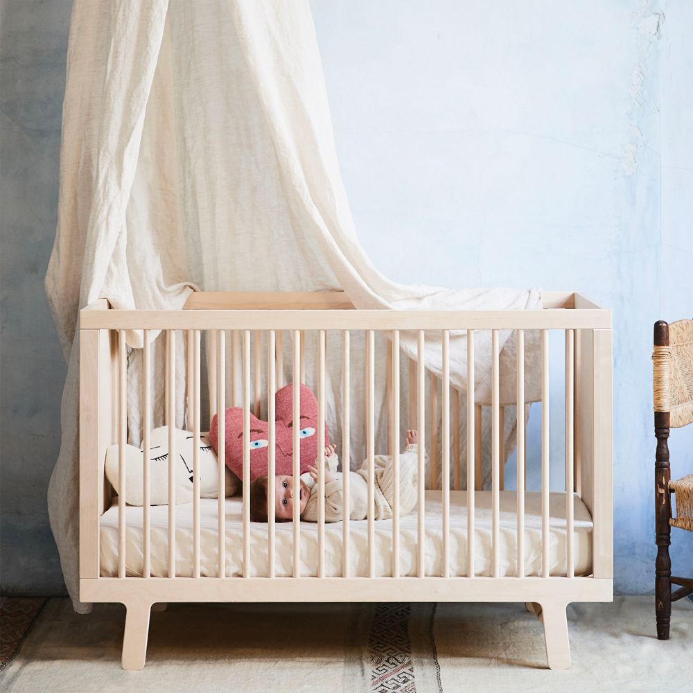 Oeuf Sparrow Natural Birch Wood Convertible Crib