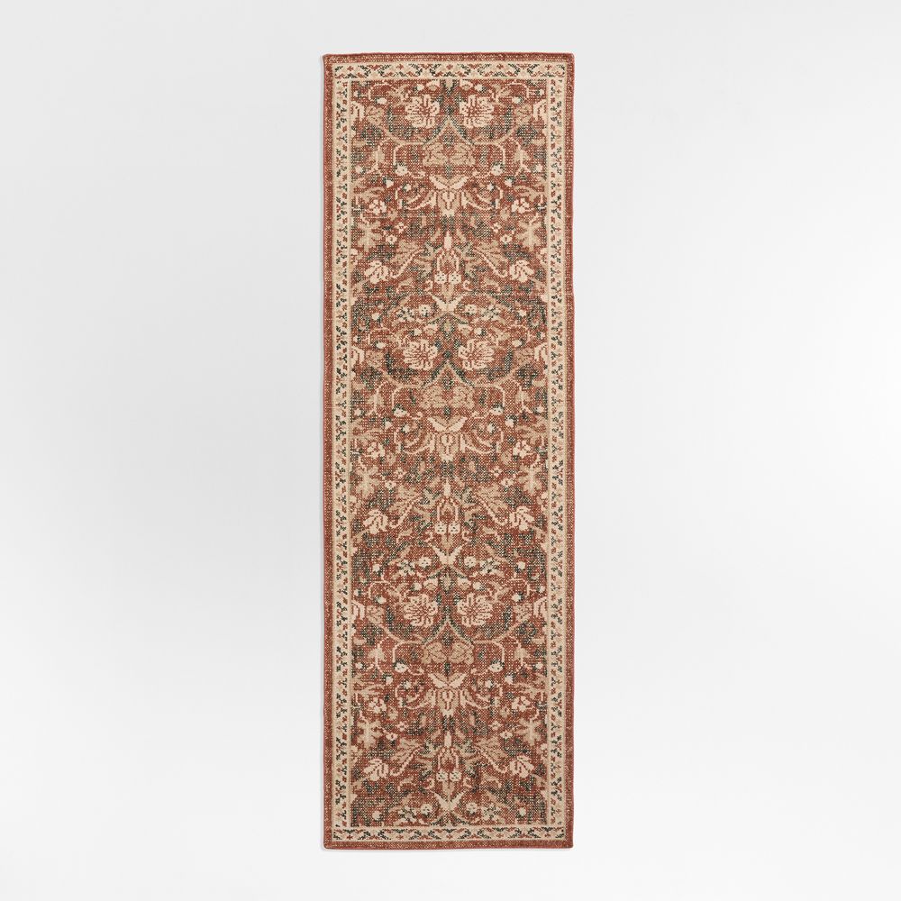 Ennis Performance Traditional Handknotted Rust Red Runner Rug 2'10"x9'