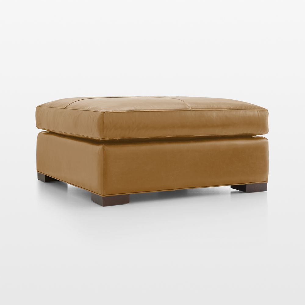 Axis 39" Leather Square Cocktail Ottoman