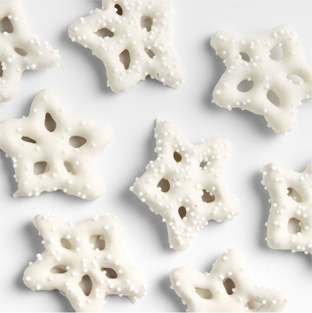 White Snowflake Pretzels in Single-Serve Tent Gift Box