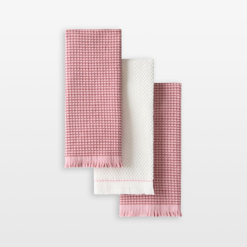 KitchenAid Gourmet Series Dried Rose Gridlines 3-Pack Kitchen Towel Set