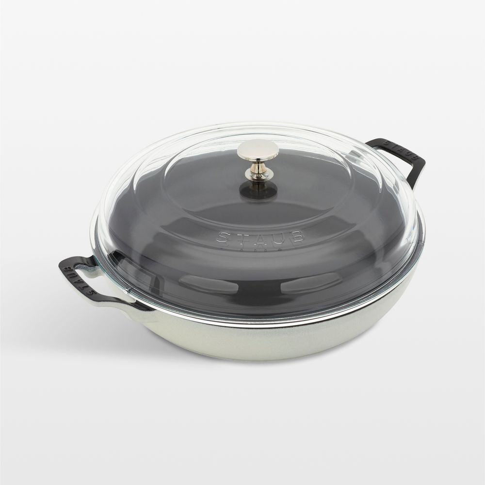 Staub 3.5-Qt. White Truffle Braiser with Glass Lid