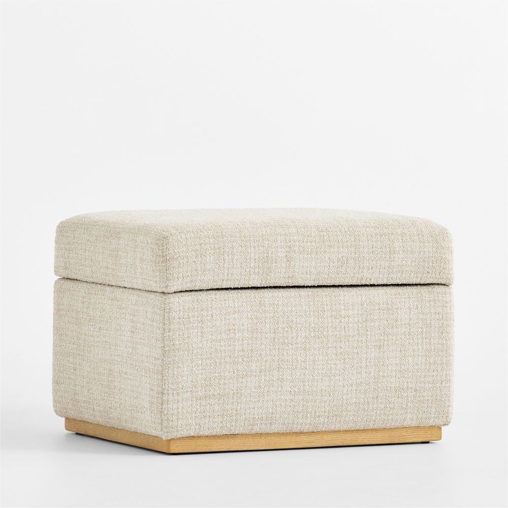 Bowie Oatmeal Plaid Storage Nursery Ottoman
