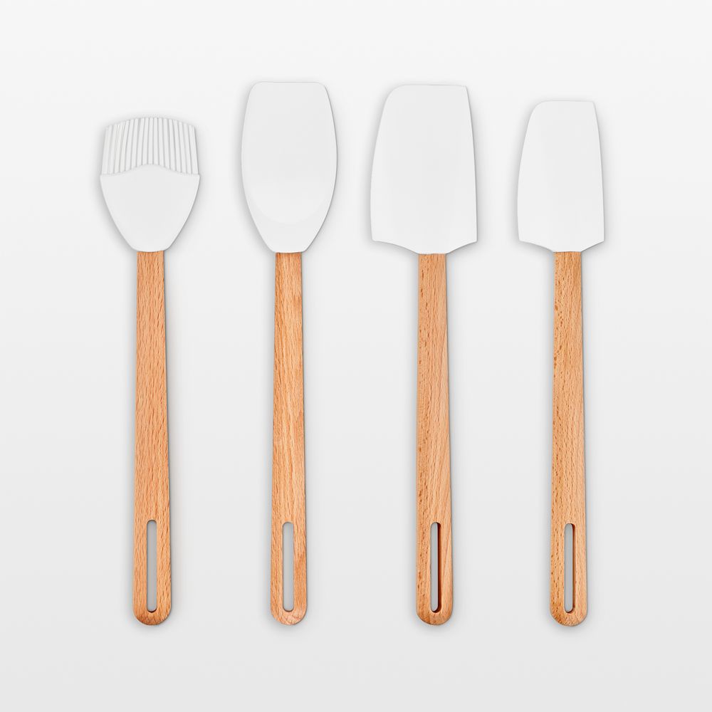 Le Creuset Signature 4-Piece White Silicone Tool Set