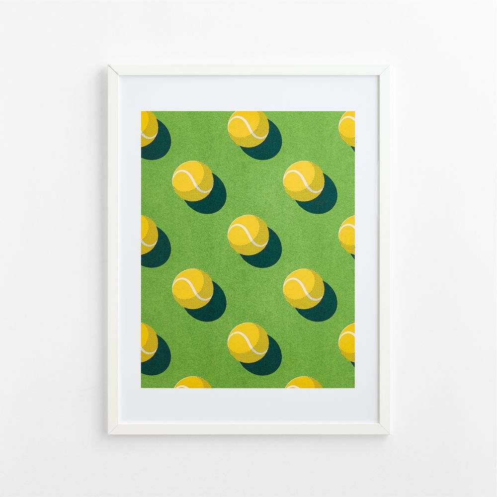 Grass Court Tennis Toss White Framed Wall Art Print 30" x 40" by Venus Williams