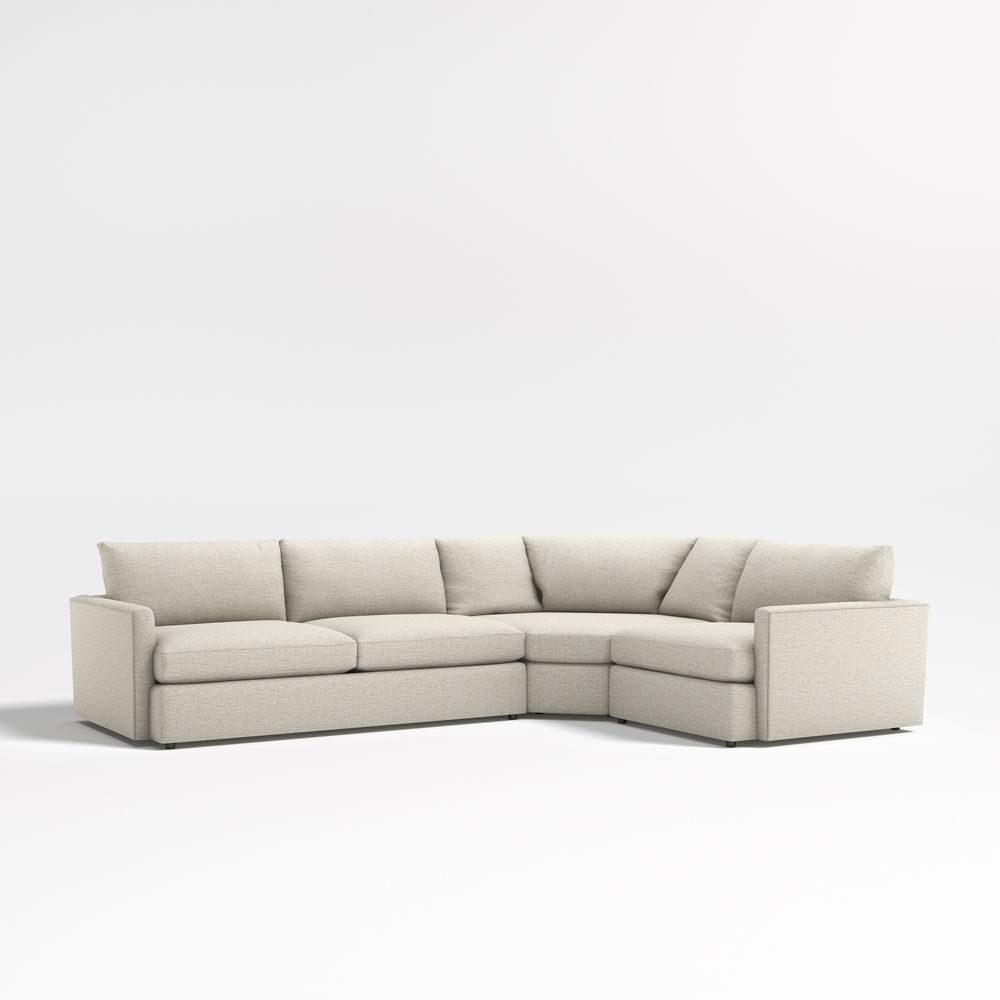 Lounge Deep 3-Piece L-Shaped Wedge Sectional Sofa