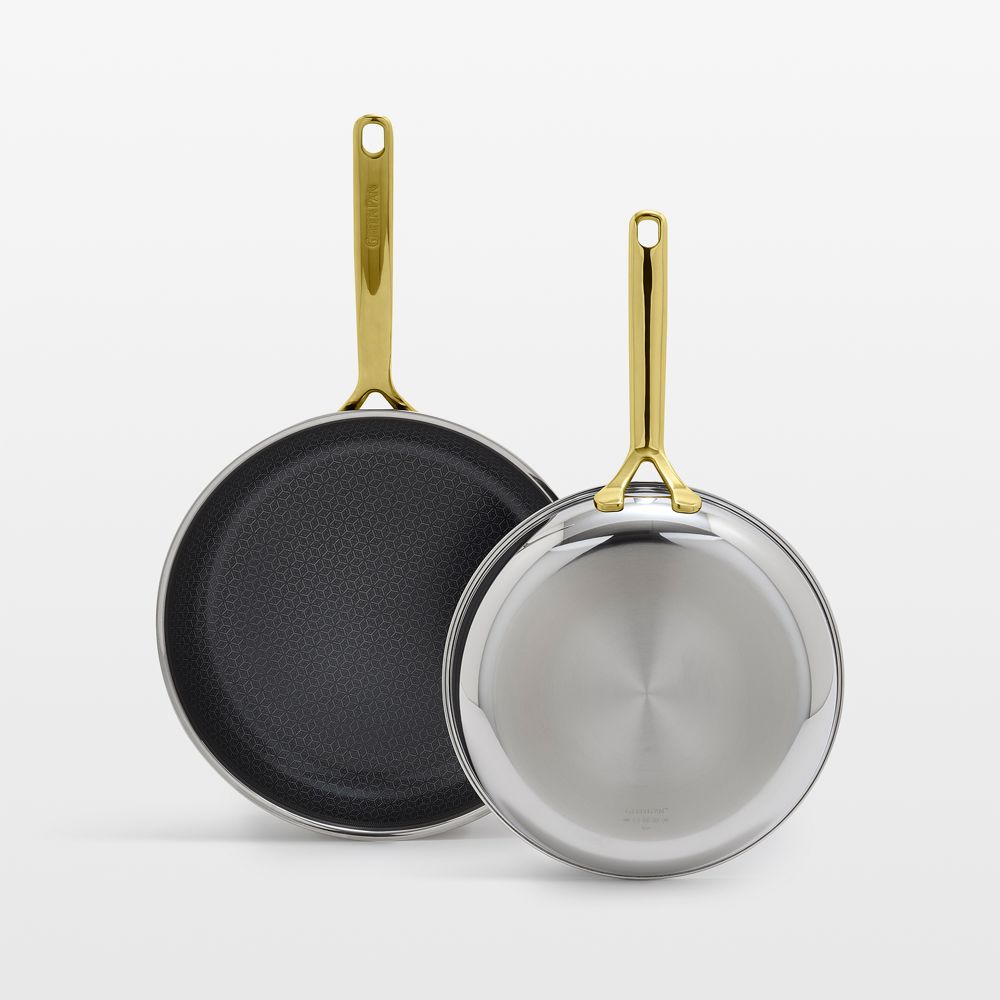 GreenPan Spectra Gold Thermobond Hybrid Ceramic Nonstick 10" & 12" Frypan Set