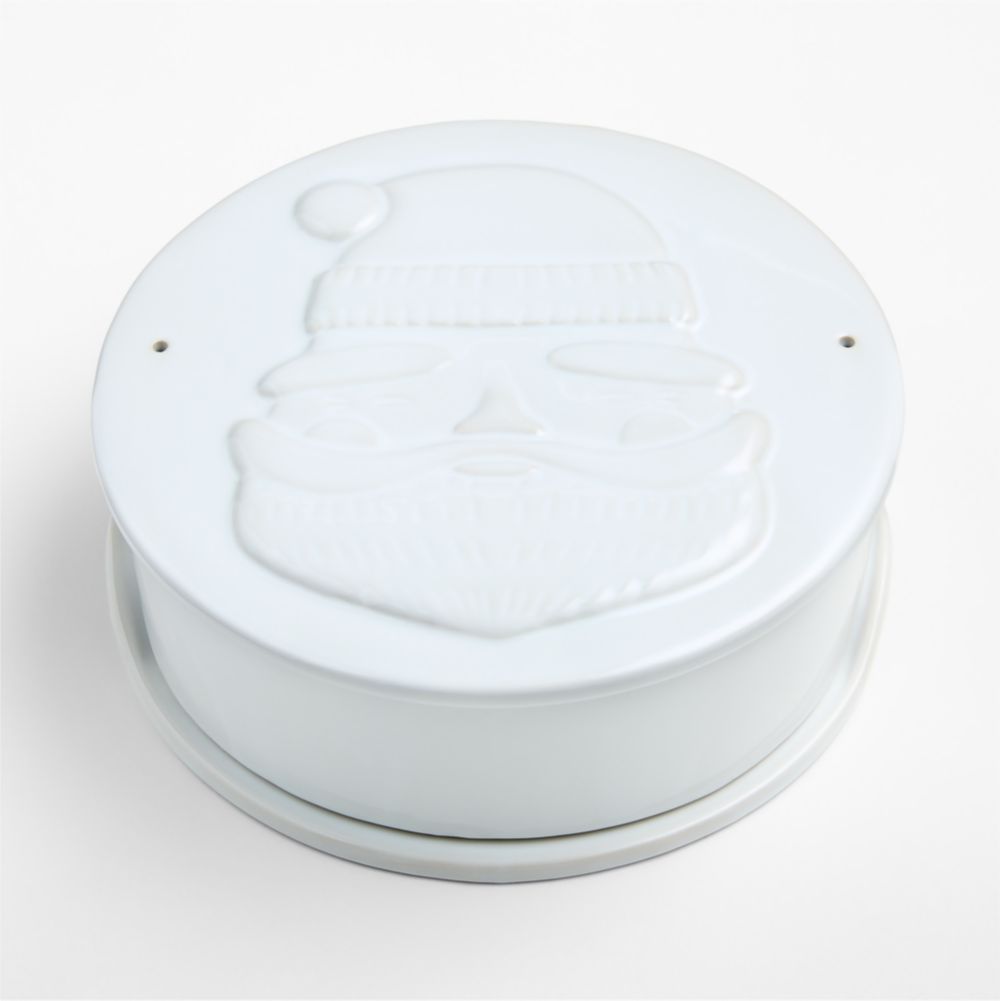 Holiday Santa Stoneware Brie Baking Dish with Lid
