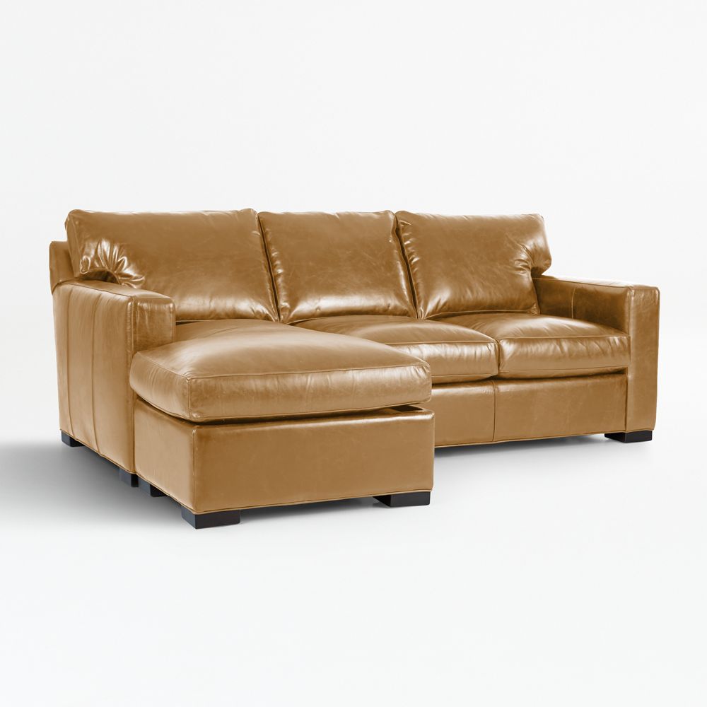 Axis 88" Leather Left-Arm Storage Chaise Lounge Queen Sleeper Sectional Sofa- Image 3