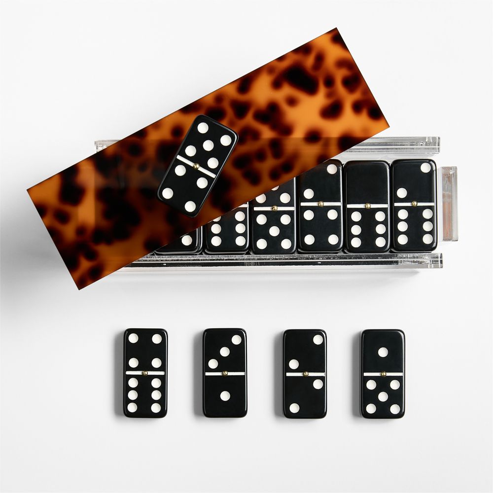 Luxe Dominoes El Tigre Tortoise Shell Double 6 Dominoes