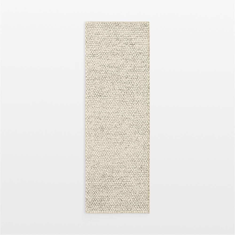 Orly Wool Blend Handwoven Ivory Runner Rug 2'10"x9'