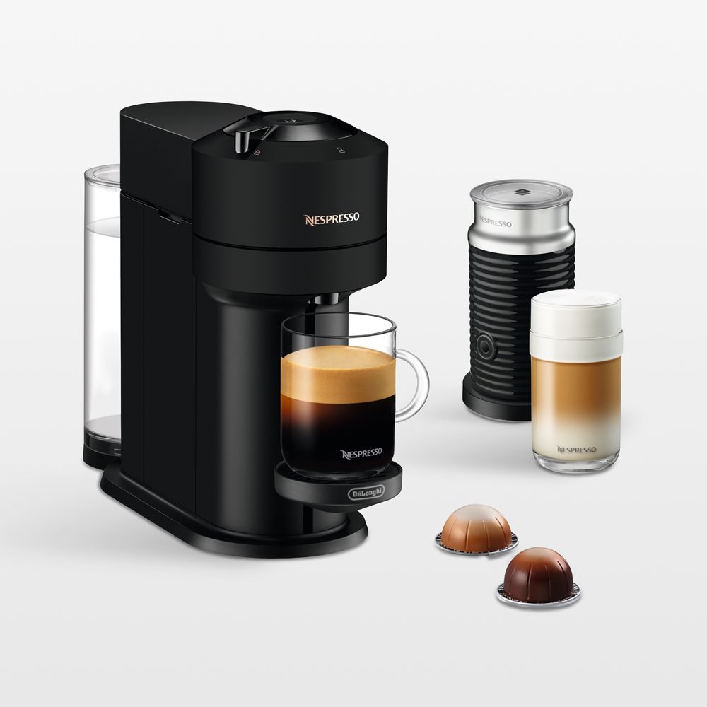 Nespresso by De'Longhi Vertuo Next Matte Black Coffee and Espresso Machine with Aeroccino Frother