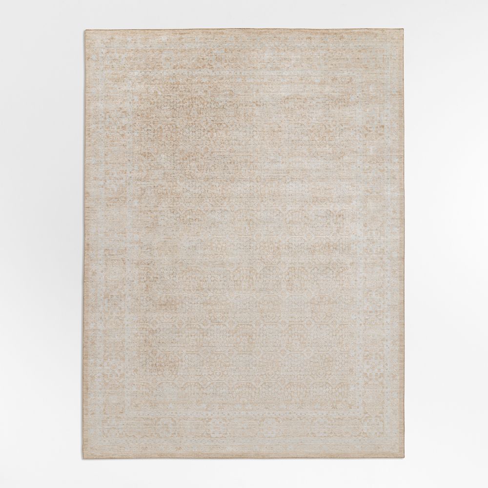Colesbourne Wool Blend Traditional Handwoven Light Blue Rug