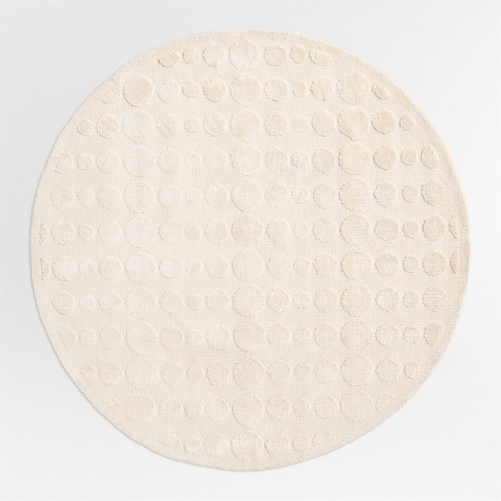 Geo Dotty Ivory Performance Kids 5' Round Area Rug