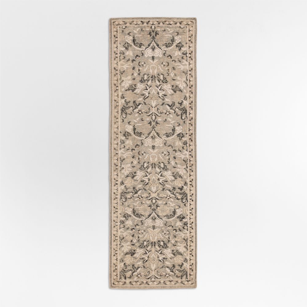 Ennis Performance Traditional Handknotted Grey Runner Rug 2'10"x9'