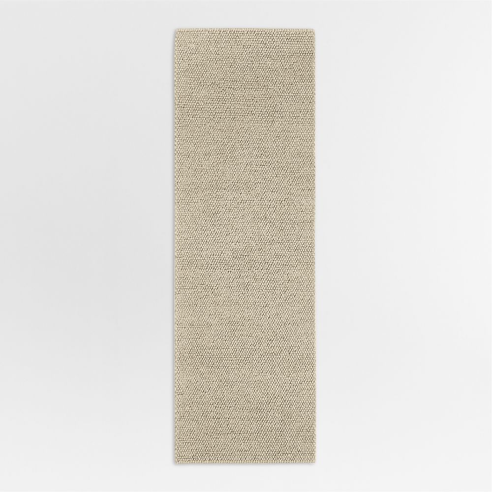 Orly Wool Blend Handwoven Light Tan Runner Rug 2'10"x9'