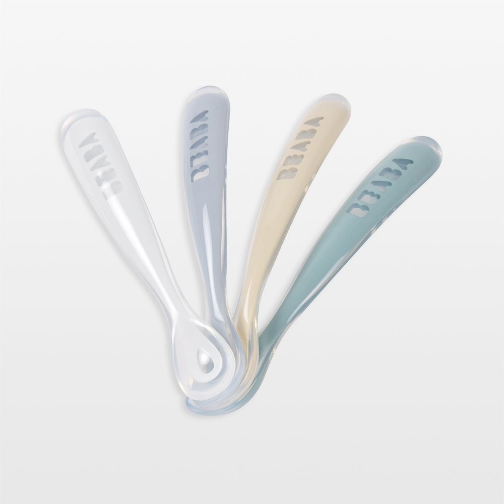 Beaba Pebble Set of 4 First Foods Silicone Baby Spoons