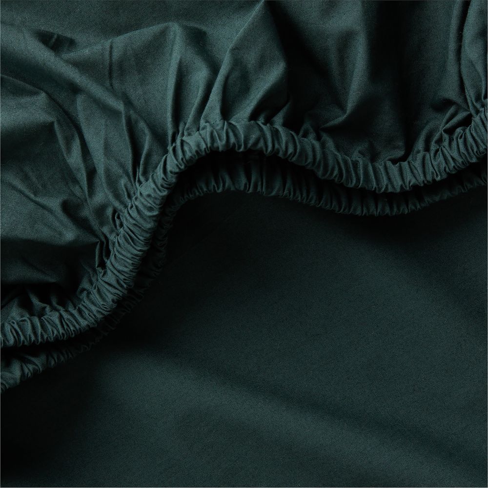Cozy Cloud Spruce Green 100% Organic Washed Cotton Baby Crib Fitted Sheet