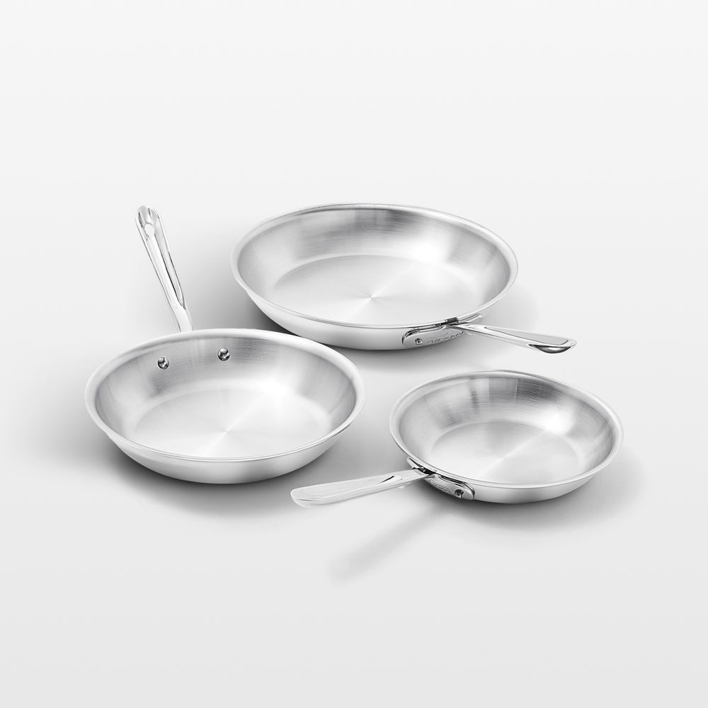 All-Clad D3 Stainless Steel 8", 10" and 12" Fry Pan Set