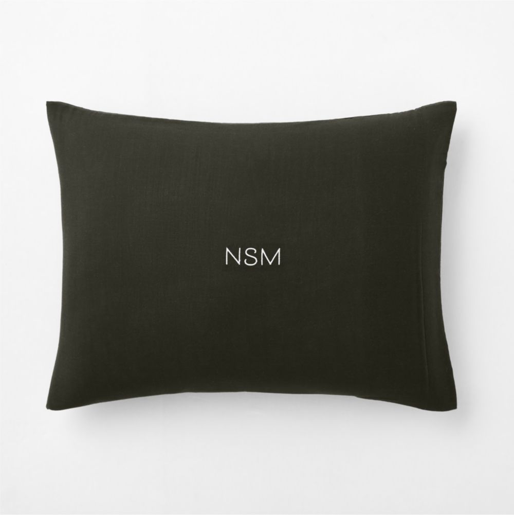 Organic Cotton Gauze Ficus Green Bed Pillow Sham