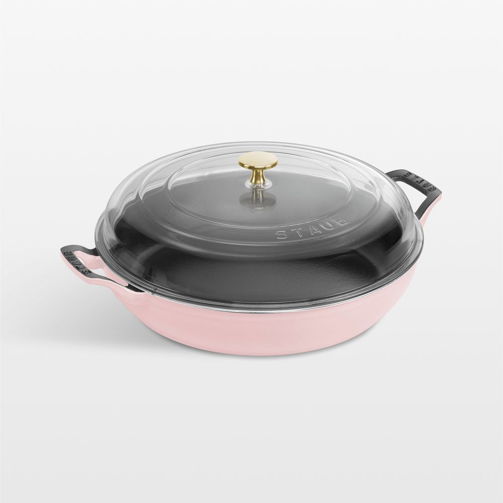 Staub 3.5-Qt. Peony Pink Braiser with Glass Lid