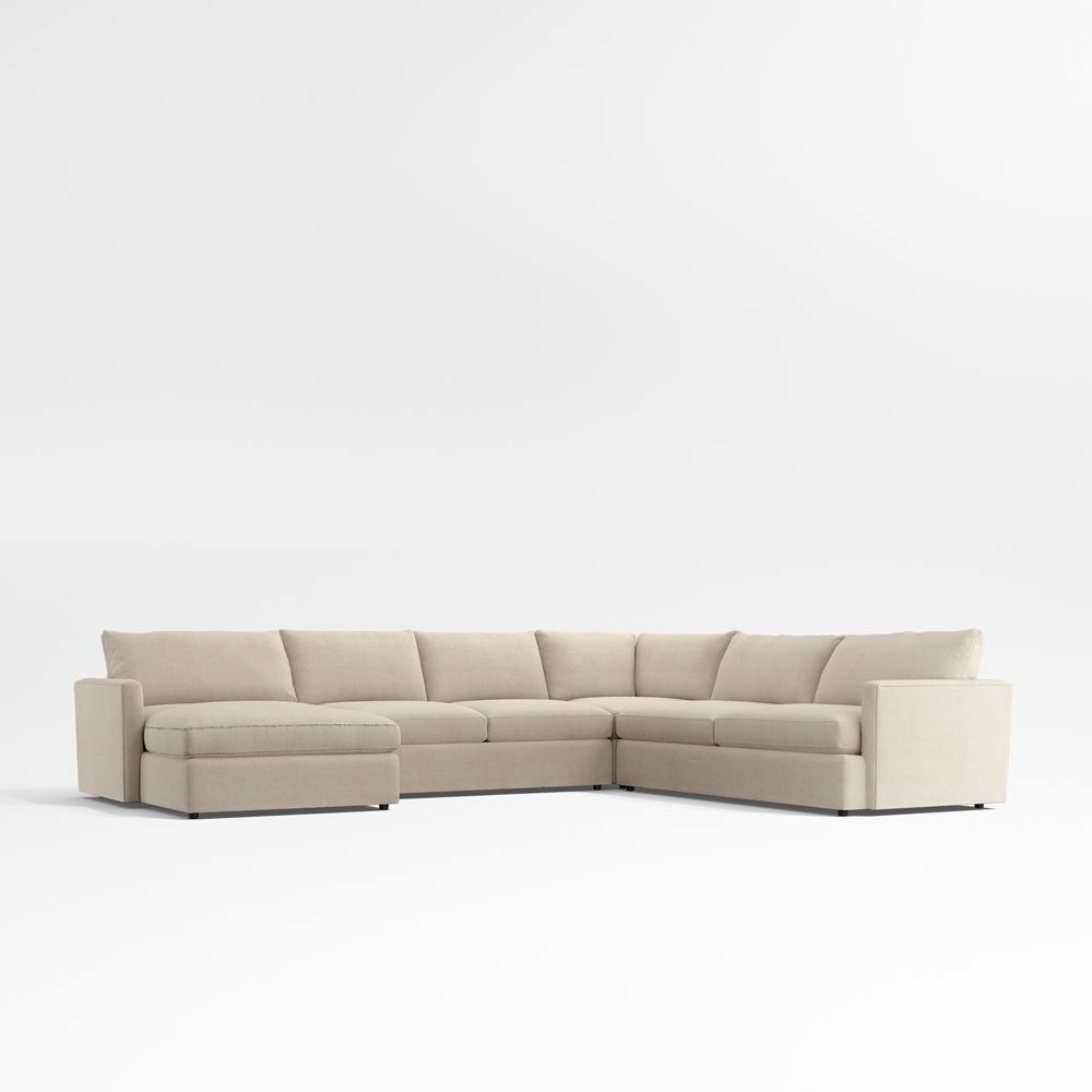 Lounge 4-Piece L-Shaped Sectional Sofa with Storage Chaise Lounge