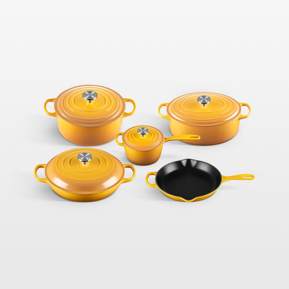 Le Creuset Signature Nectar Enameled Cast Iron 9-Piece Cookware Set