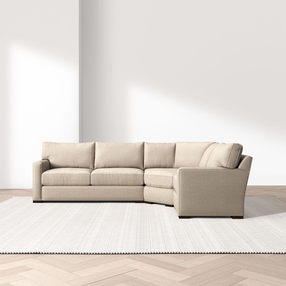 Axis Classic 3-Piece L-Shaped Wedge Sectional Sofa- Image 3