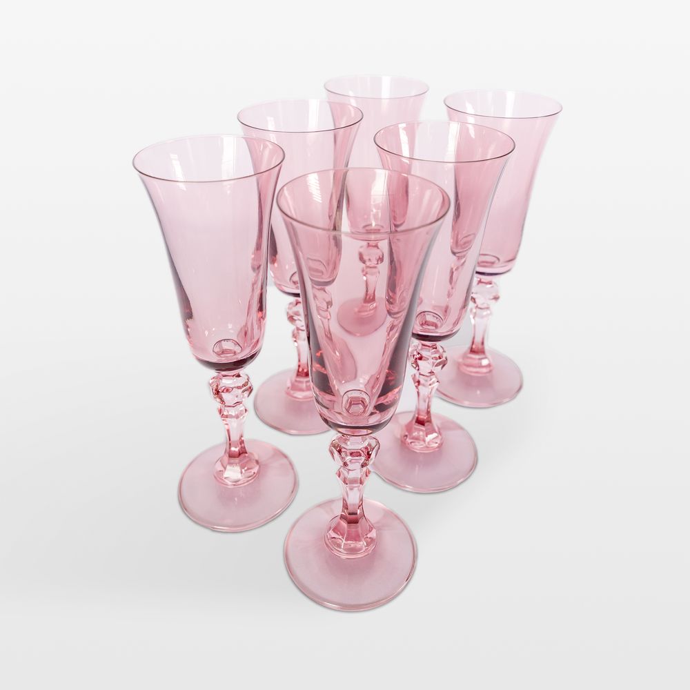 Estelle Rose Colored Regal Flutes, Set of 6