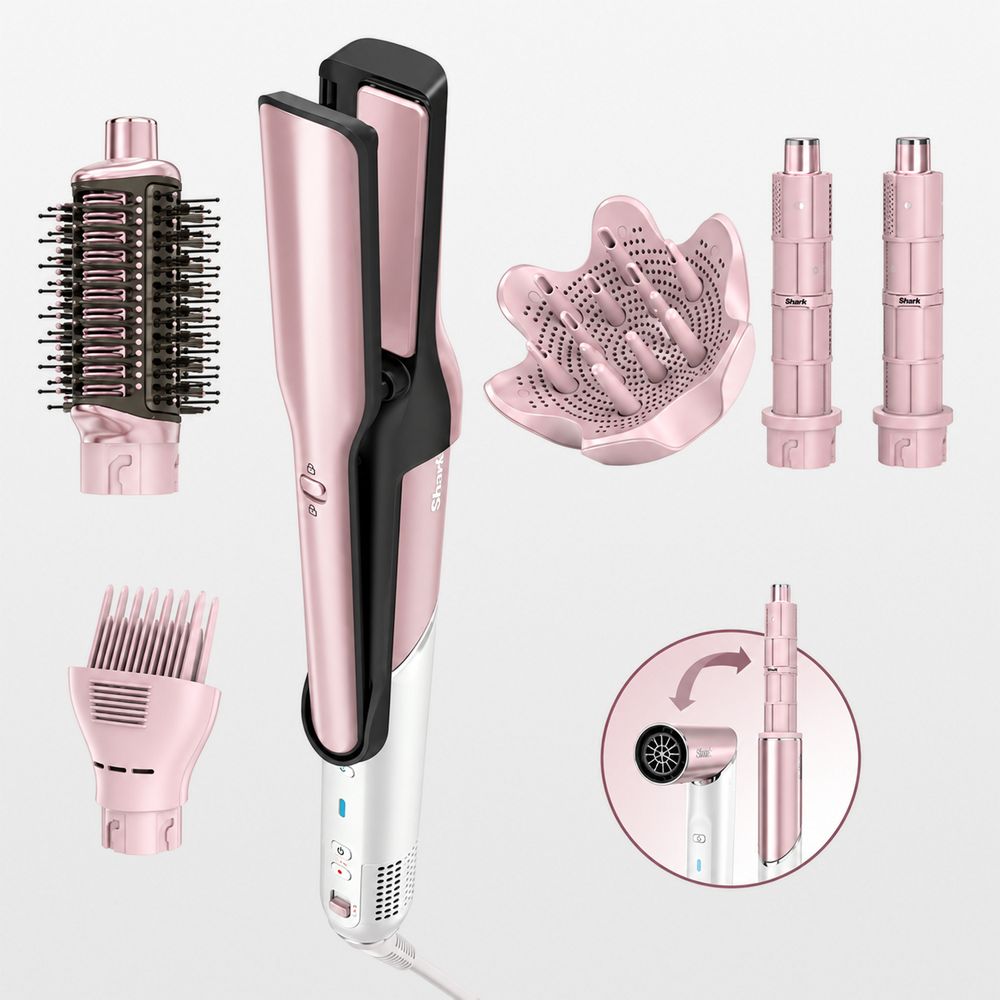Shark Glam 5-in-1 Air Styler & Straightener With Diffuser in Pink