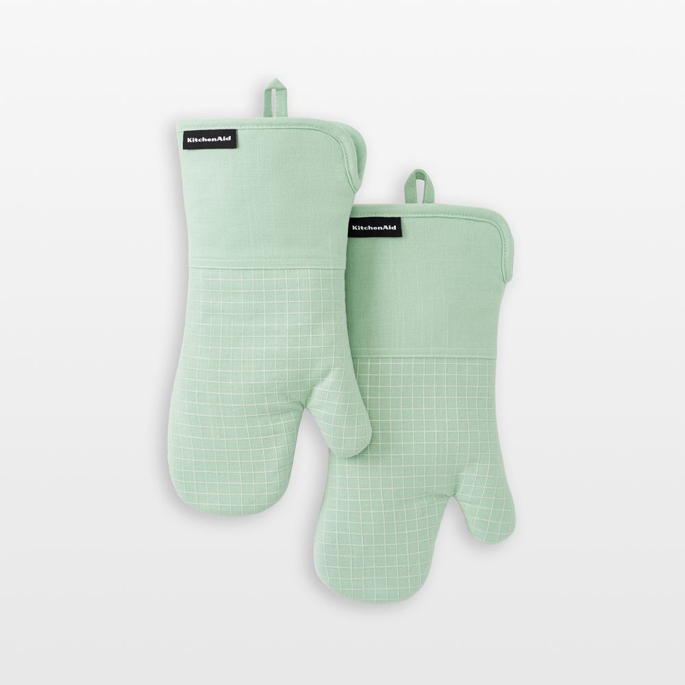 KitchenAid Gourmet Series Pistachio Gridlines 2-Pack Oven Mitt Set
