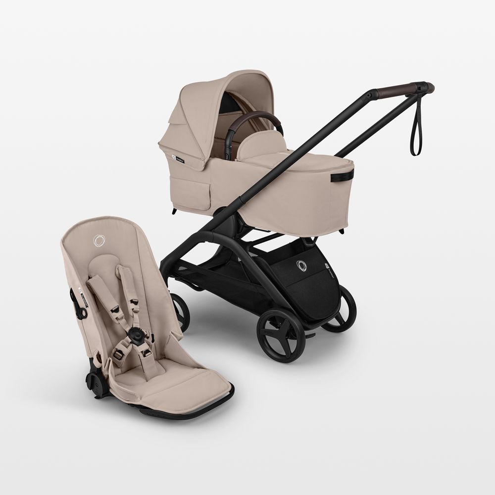 Bugaboo Dragonfly Plus Seat Complete Desert Taupe with Black Frame Baby Stroller and Bassinet
