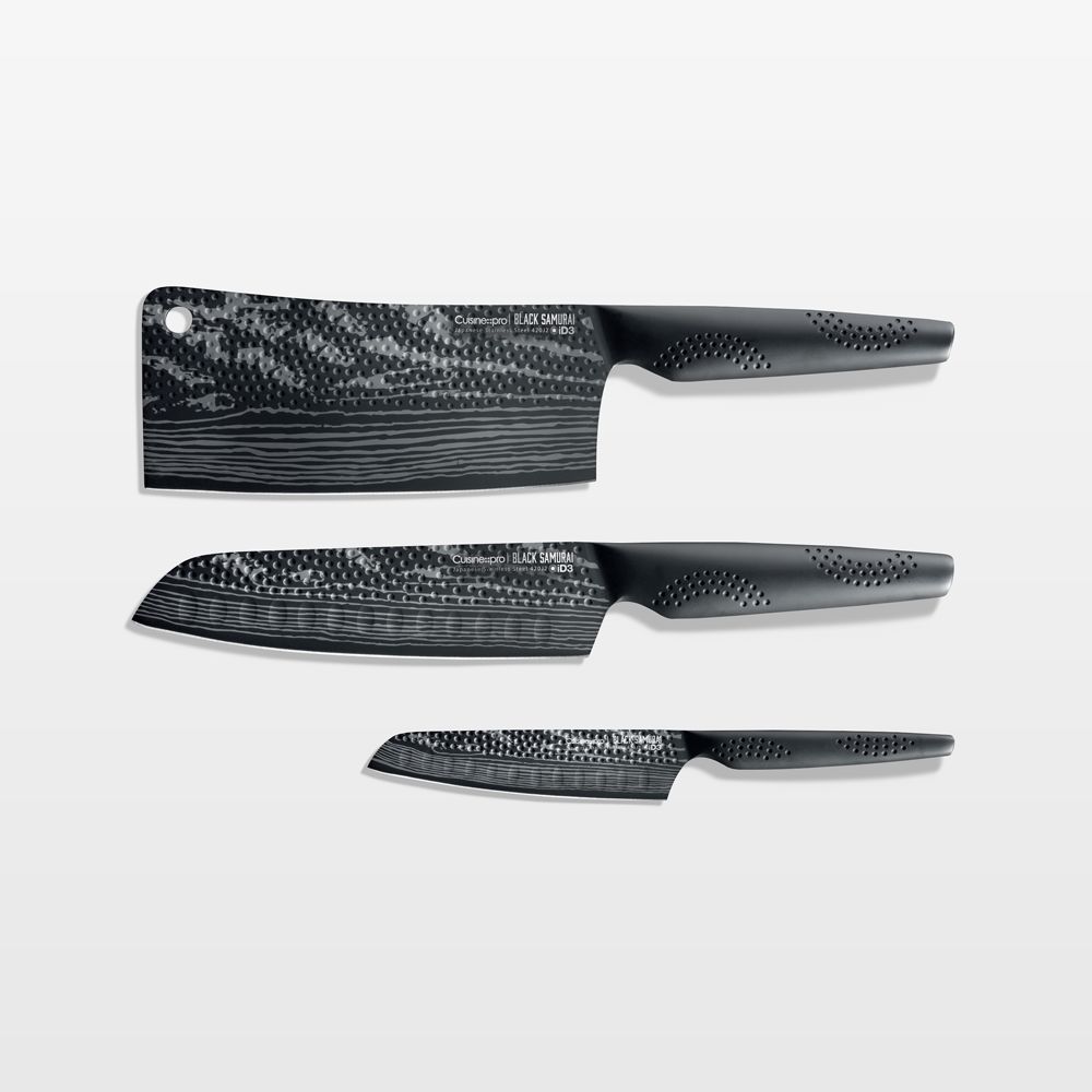 Cuisine::pro iD3 Ultimate Black Samurai 3-Piece Knife Set