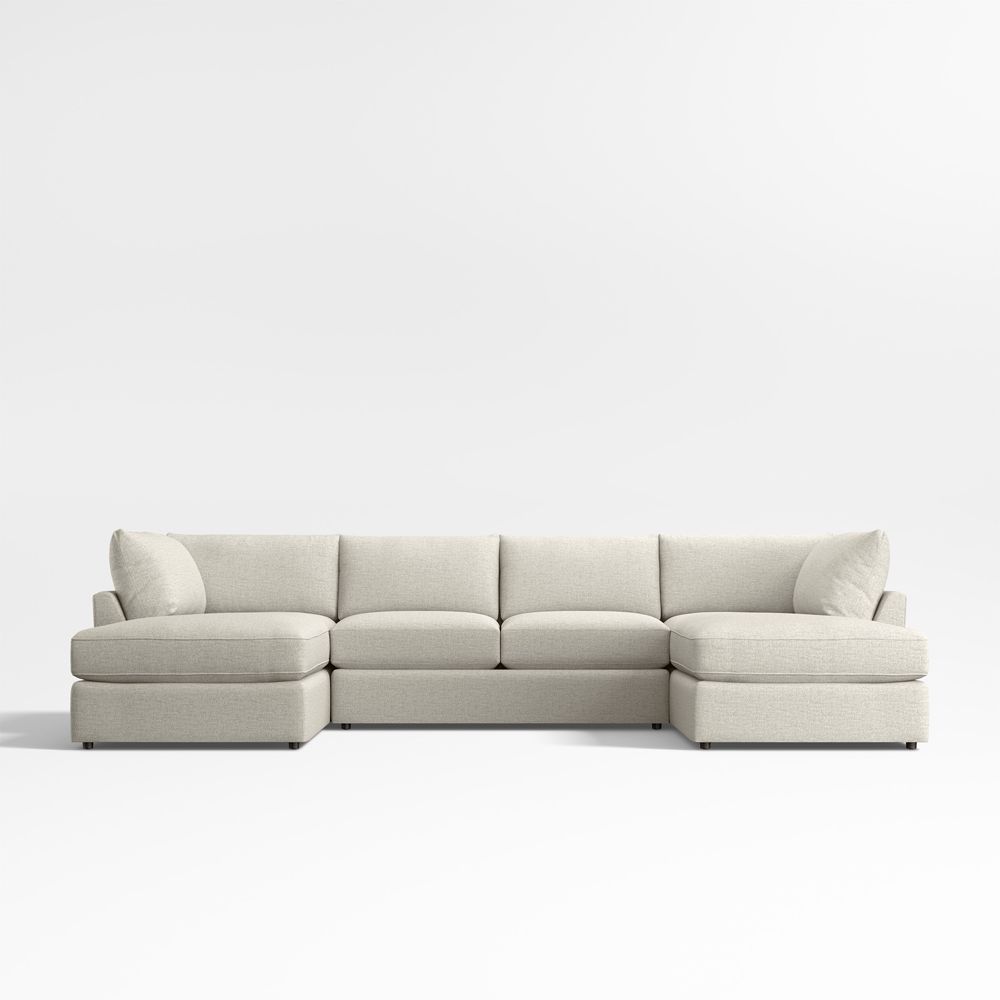 Lounge Classic 3-Piece U-Shaped Sectional Sofa with Double Corner Bumper