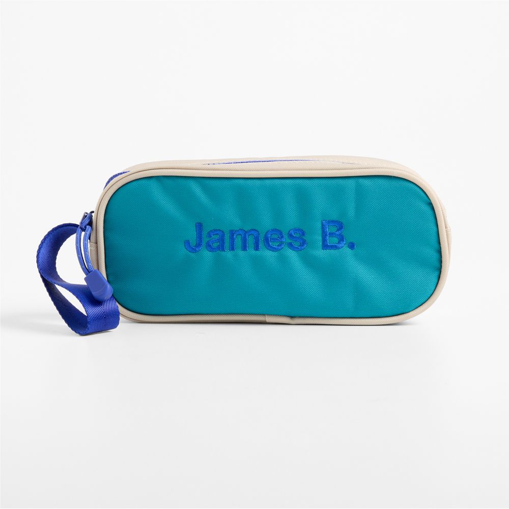 Khaki Colorblock Soft Kids Pencil Case