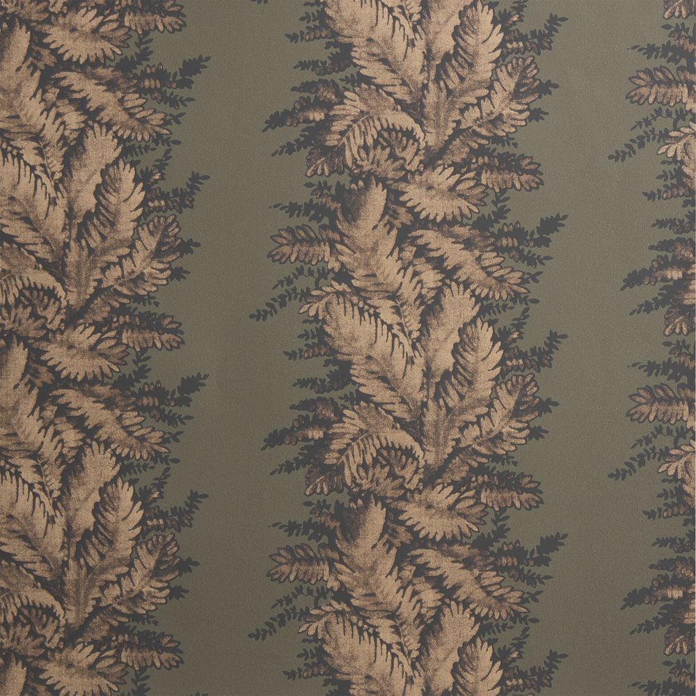 Fern Trellis Burnt Green Wallpaper