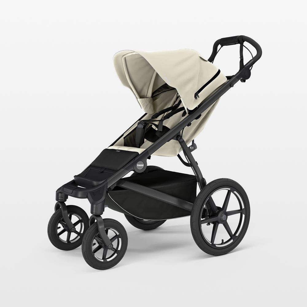 Thule Urban Glide Soft Beige 4-Wheel Newborn Stroller with Magnetic Buckle