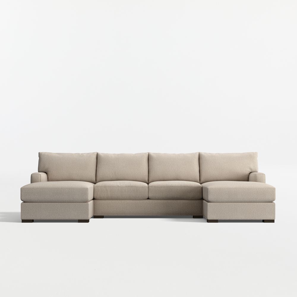 Axis Classic 3-Piece U-Shaped Sectional Sofa with Double Chaise Lounge