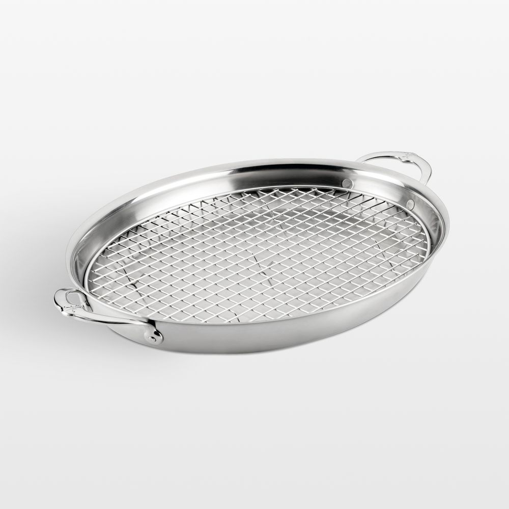 Hestan Provisions Oval Stainless Steel Roasting Pan with Rack