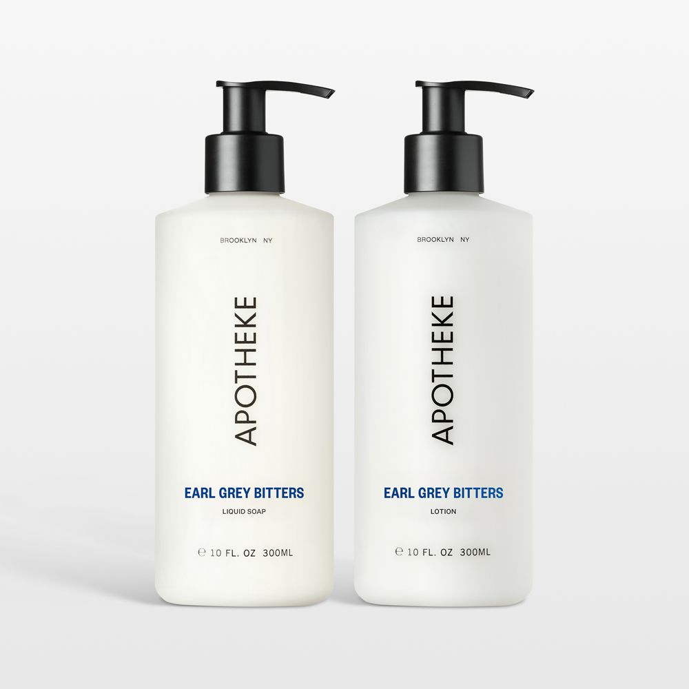 Apotheke Earl Grey Bitters Scented Soap and Lotion Bundle