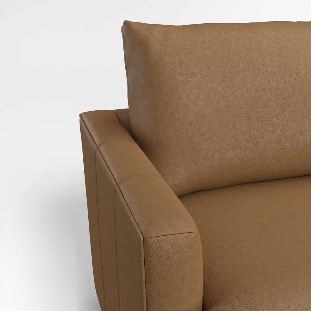 Lounge Classic 2-Piece Leather Sectional Sofa with Extra Wide Chaise Lounge- Image 2