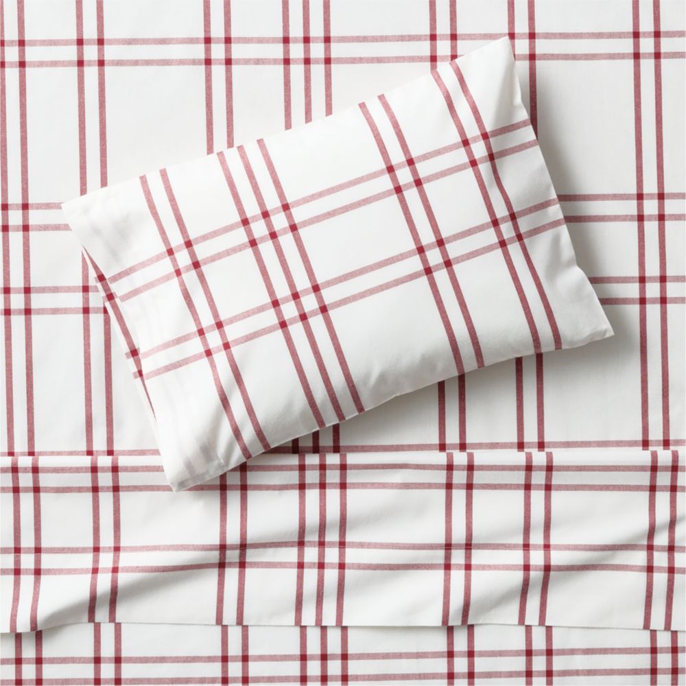 Stax Luminous Red 100% Organic Cotton Toddler Sheet Set